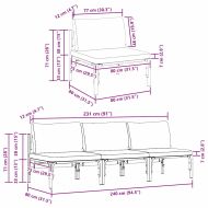 Мебели за открито с възглавница с възглавница Антрацит Стомана