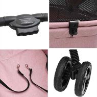 Сгъваема количка за домашни любимци Розово 81 x 47 x 99 см