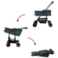 Сгъваема количка за домашни любимци Зелен 81 x 47 x 99 см