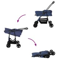 Сгъваема количка за домашни любимци Синьо 81 x 47 x 99 см