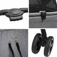 Сгъваема количка за домашни любимци Сив 81 x 47 x 99 см