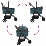 Сгъваема количка за домашни любимци Зелен 78 x 54 x 101 см