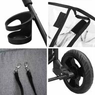 Сгъваема количка за домашни любимци Сив 78 x 54 x 101 см