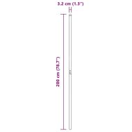 Оградни стълбове 12 pcs Зелен Прахово покритие стомана