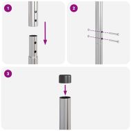 Оградни стълбове 12 pcs Сребрист Прахово покритие стомана