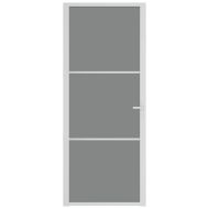 Интериорна врата 83x201,5 см бяла ESG стъкло и алуминий