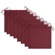 Сгъваеми градински столове с възглавници, 8 бр, тик масив