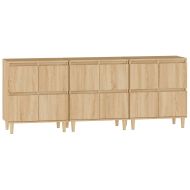 Сайдборд, 3бр, дъб сонома, 60x35x70 см, инженерно дърво