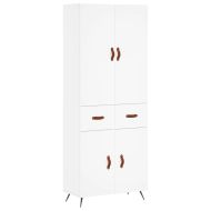 Висок шкаф, бял, 69,5x34x180 см, инженерно дърво