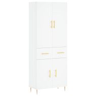 Висок шкаф, бял, 69,5x34x180 см, инженерно дърво