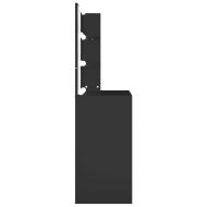 Тоалетка с LED, черна, 74,5x40x141 см