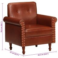 Фотьойл, кафяв, естествена кожа