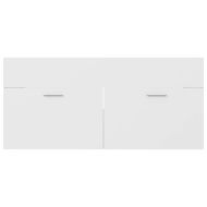 Долен шкаф за мивка, бял, 100x38,5x46 см, инженерно дърво