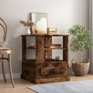 Странична маса, опушен дъб, 50x50x60 см, инженерно дърво