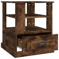 Странична маса, опушен дъб, 50x50x60 см, инженерно дърво