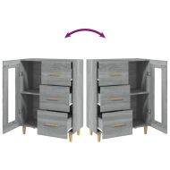 Сайдборд, сив сонома, 69,5x34x90 см, инженерно дърво