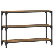 Библиотека опушен дъб 100x33x70,5 см инженерно дърво и стомана