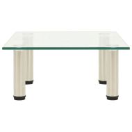 ТВ поставка, прозрачна, 40x35x17 см, закалено стъкло