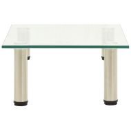 ТВ поставка, прозрачна, 40x35x17 см, закалено стъкло