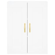 Висок шкаф, бял, 69,5x34x180 см, инженерно дърво