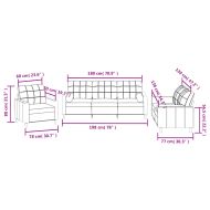 Комплект дивани 3 части с възглавници светложълт текстил