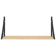 Стенни рафтове 2 бр сонома дъб 60x25x25,5 см инженерно дърво