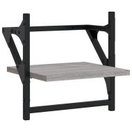 Комплект рафтове за стена 6 части сив сонома инженерно дърво