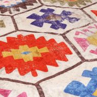 Перящ се килим многоцветен 80x300 см противоплъзгащ