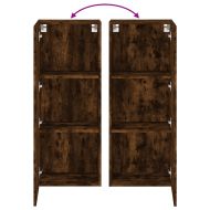 ТB стенен шкаф, опушен дъб, 40,5x30x102 см, инженерно дърво