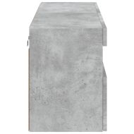 Стенен ТВ шкаф с LED осветление, бетонно сив, 100x30x40 см