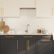 Дръжки за шкафове, 10 бр, златисти, 224 мм, неръждаема стомана