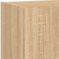 ТВ стенни модули с LED, 5 части, сонома дъб, инженерно дърво