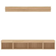 ТВ стенни модули с LED, 5 части, сонома дъб, инженерно дърво