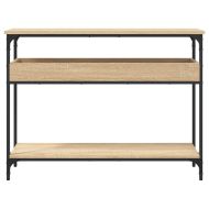 Конзолна маса с рафт, дъб сонома, 100x29x75 см, инженерно дърво