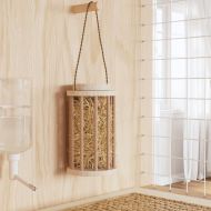 Хранилка за сено за зайци Ø15x25,5 см масивна ела