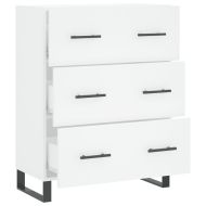 Сайдборд, бял, 69,5x34x90 см, инженерно дърво