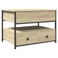 Кафе маса, сонома дъб, 70x50x50 см, инженерно дърво и метал