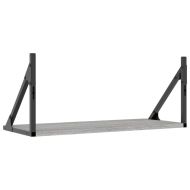 Стенни рафтове 2 бр сив сонома 60x25x25,5 см инженерно дърво