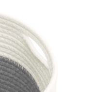 Кош за съхранение, 2 бр, сиво и бяло, Ø24x18 см, памук