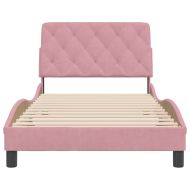 Рамка за легло без матрак, розова, 100x200 см, кадифе