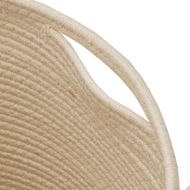 Кош за съхранение с капак черно и бежово Ø37x50 см памук