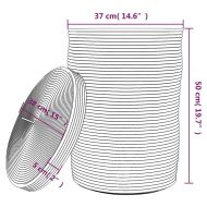 Кош за съхранение с капак черно и бежово Ø37x50 см памук