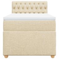 Боксспринг легло с матрак, кремава, 80x200 см, плат