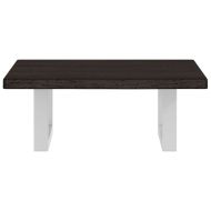 Стенен рафт за мивка, стомана и масивно дърво дъб