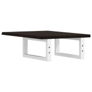 Стенен рафт за мивка, стомана и масивно дърво дъб