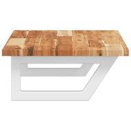 Стенен рафт за мивка, стомана и масивно дърво акация