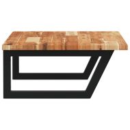 Стенен рафт за мивка, стомана и масивно дърво акация