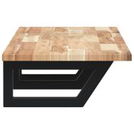 Стенен рафт за мивка, стомана и масивно дърво акация