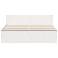 Рамка за легло без матрак с табла 200x200 см борово дърво масив