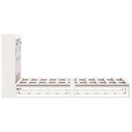 Легло с етажерка за книги, без матрак, 90x200 см, бор масив